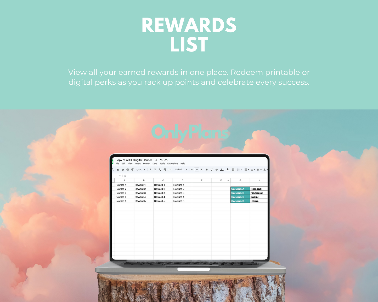 ADHD Action Planner Google Sheets