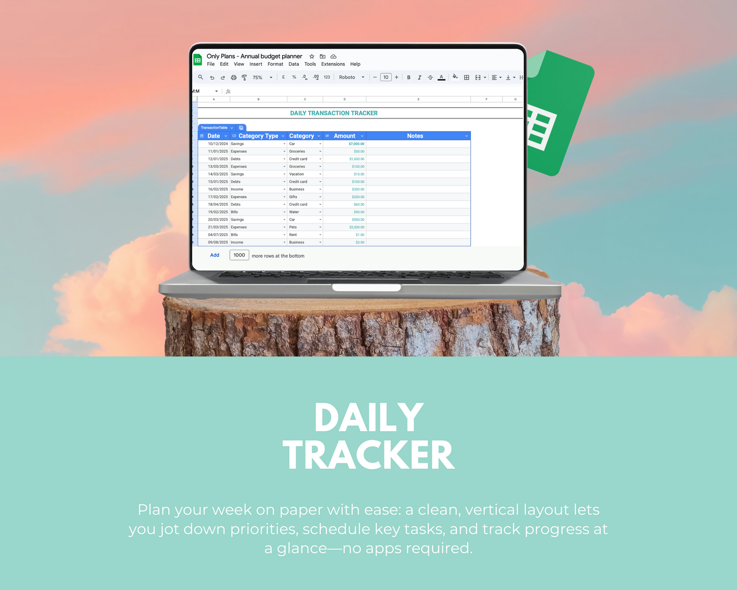 ADHD Action Planner Google Sheets + Budget Planner Google Sheets